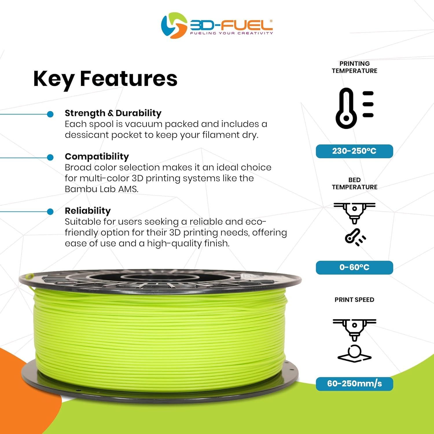 Filamento PLA+ 3D-Fuel 1.75 mm 1 kg Azul Caribeño