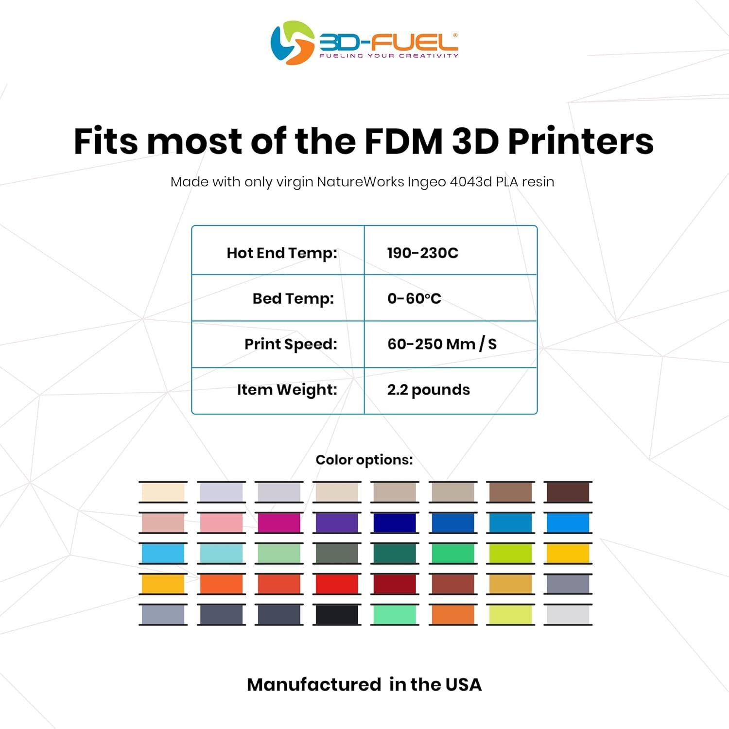 Filamento PLA+ 3D-Fuel 1.75 mm 1 kg Azul Caribeño