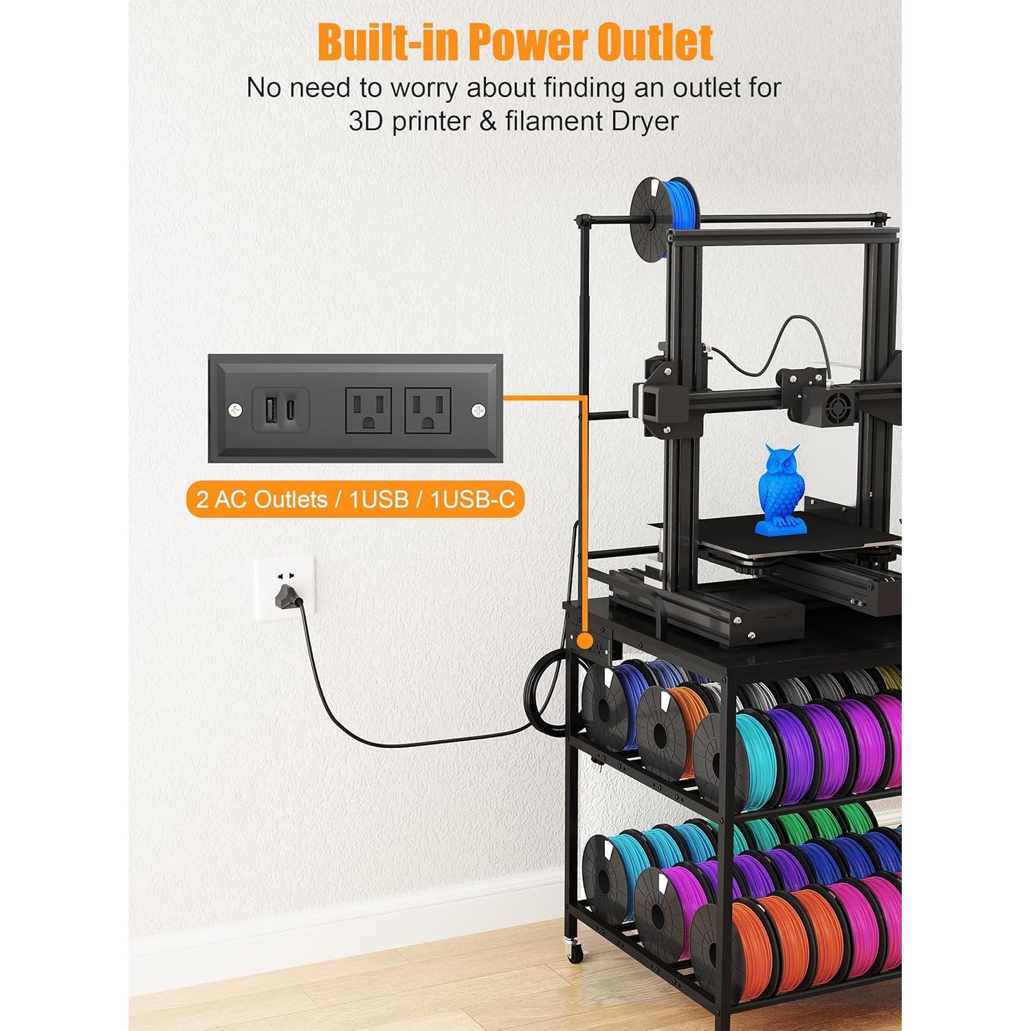 Soporte para Impresora 3D Qriocioa con Estante y Ruedas
