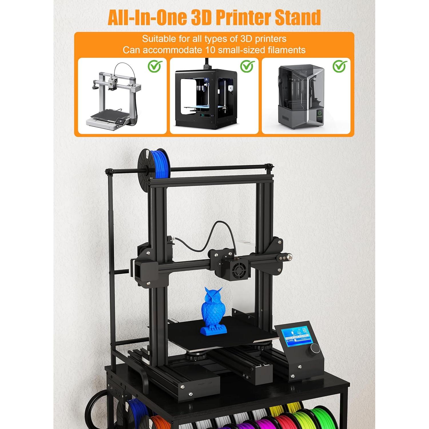Soporte para Impresora 3D Qriocioa con Estante y Ruedas