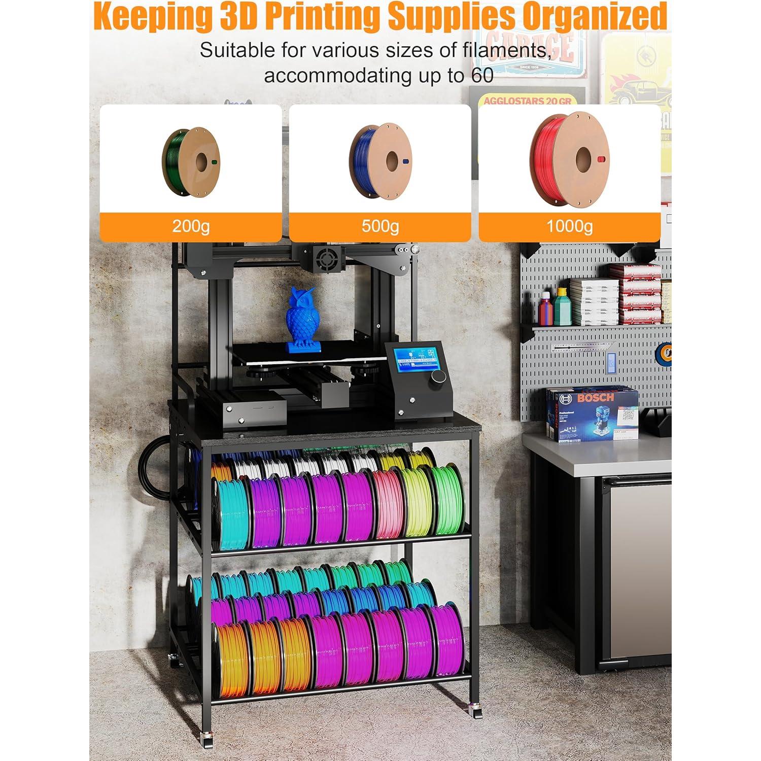 Soporte para Impresora 3D Qriocioa con Estante y Ruedas