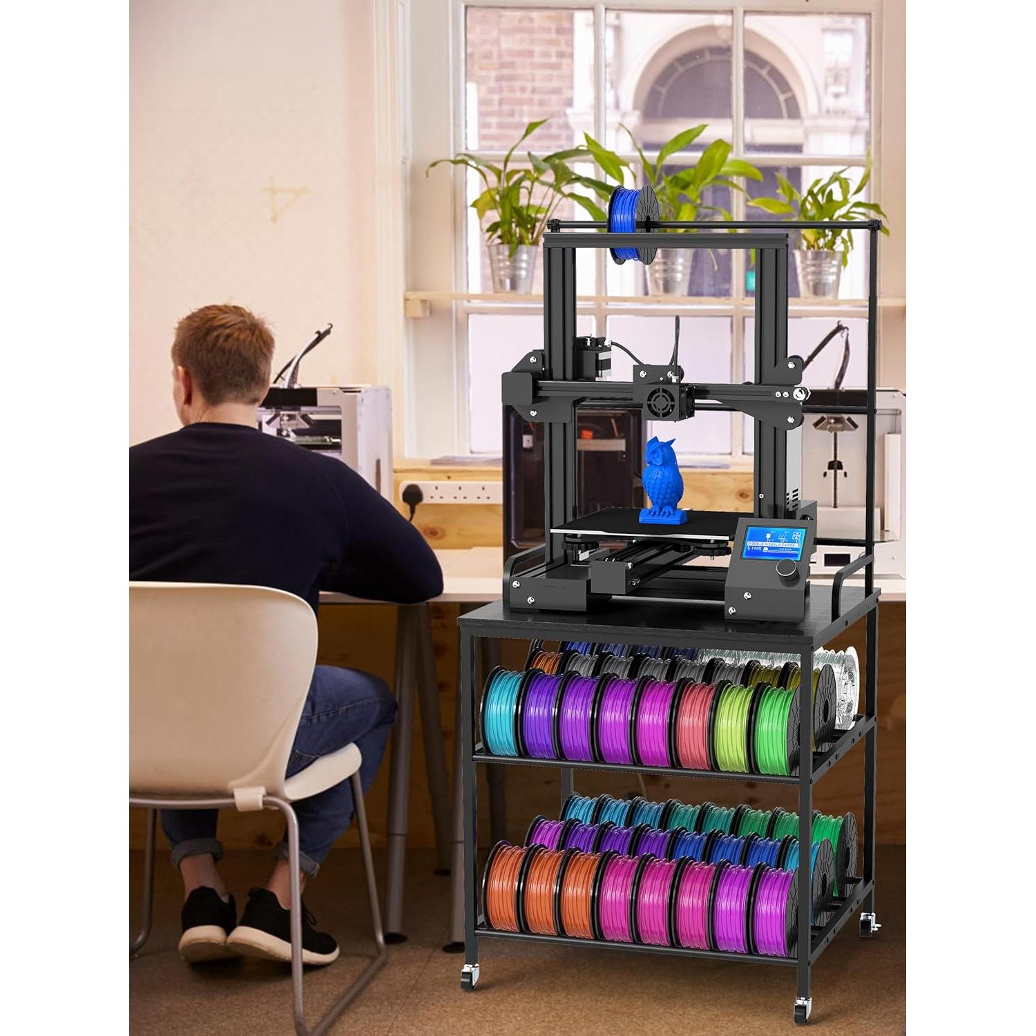 Soporte para Impresora 3D Qriocioa con Estante y Ruedas