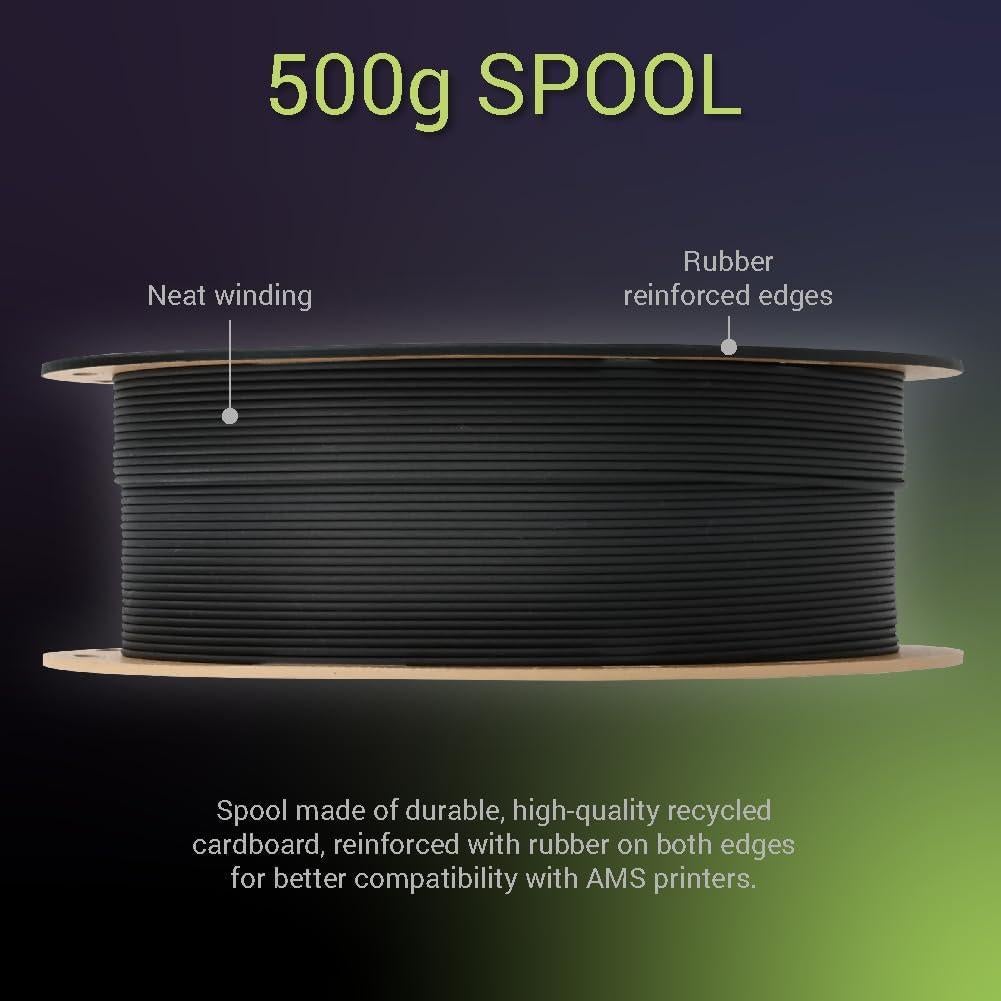 Filamento 3D Polymaker Fiberon PET-CF17 Negro 1.75mm 0.5kg