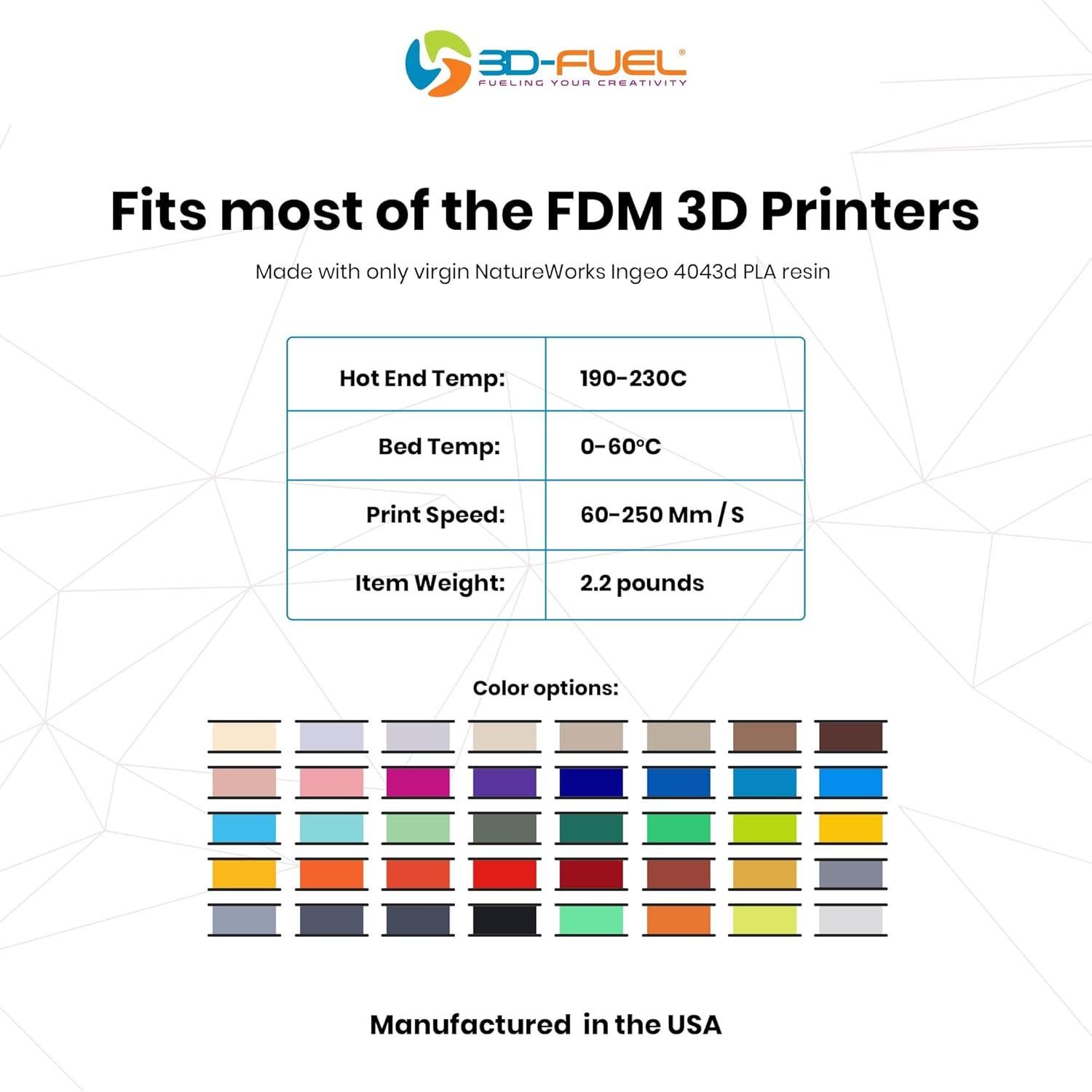 Filamento PLA+ 3D-Fuel Cobre Metálico 1 kg 1.75 mm