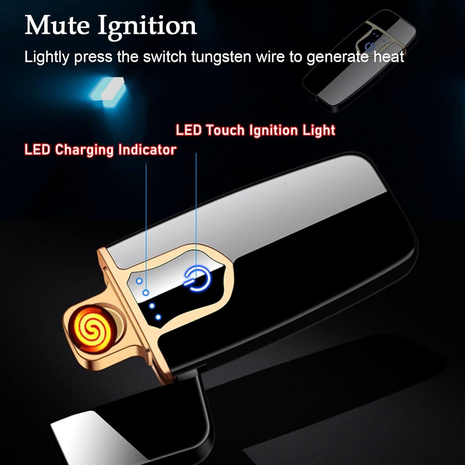 Encendedor Electrónico YANGVVIA Mini Rojo Recargable USB