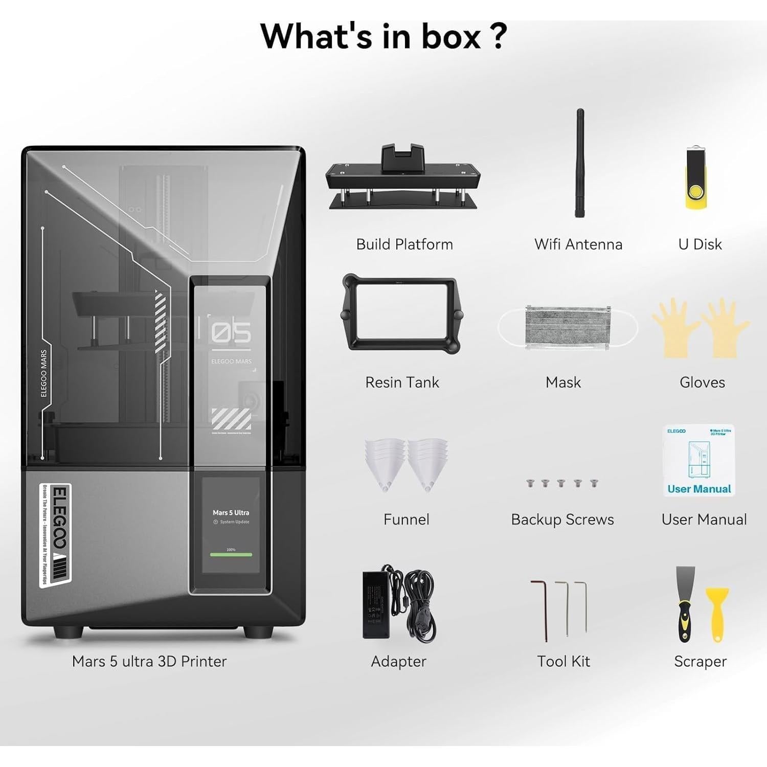 Impresora 3D de Resina ELEGOO Mars 5 Ultra 9K LCD 7"