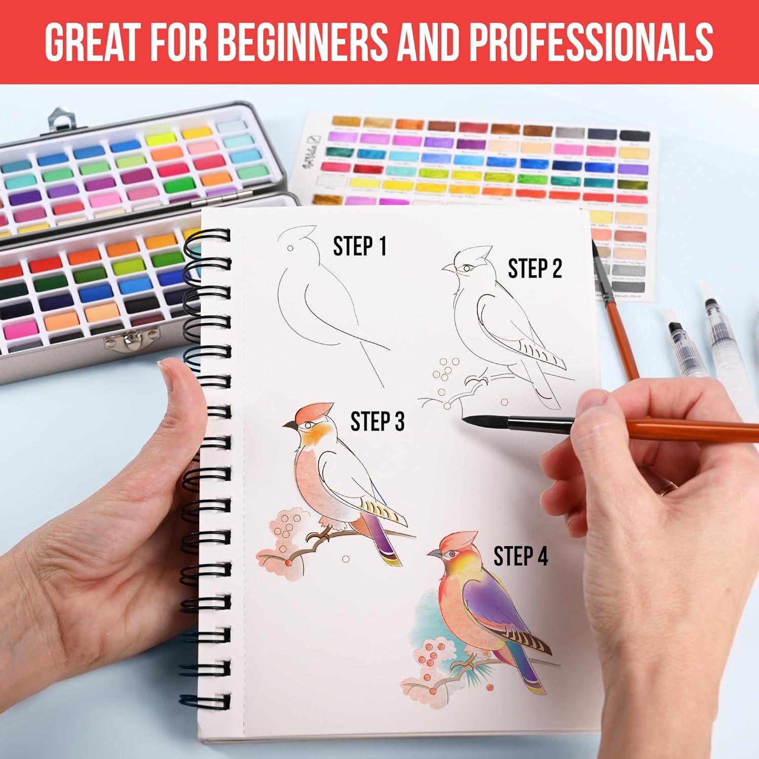 Juego de Pinturas Acuareladas Art Vista 100 Colores Brillantes