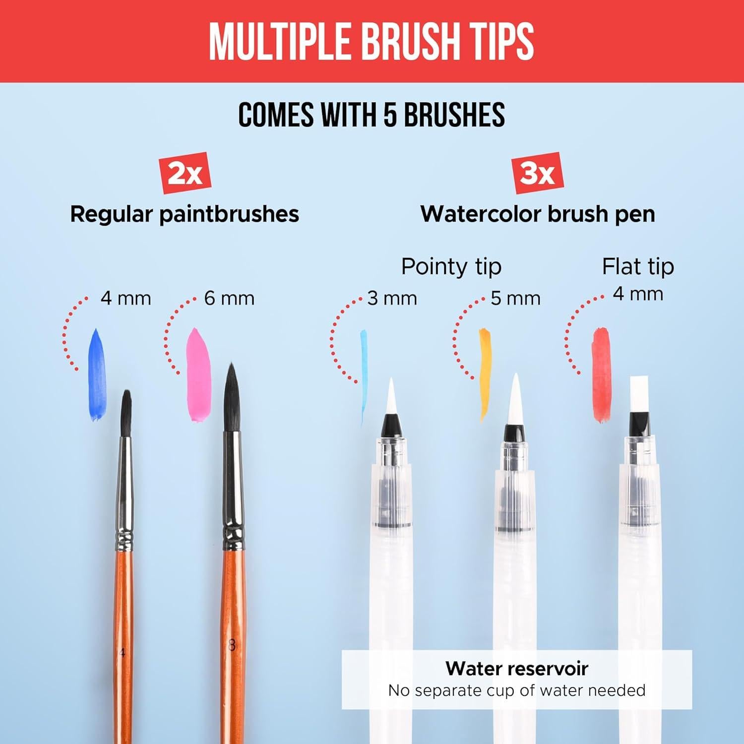 Juego de Pinturas Acuareladas Art Vista 100 Colores Brillantes