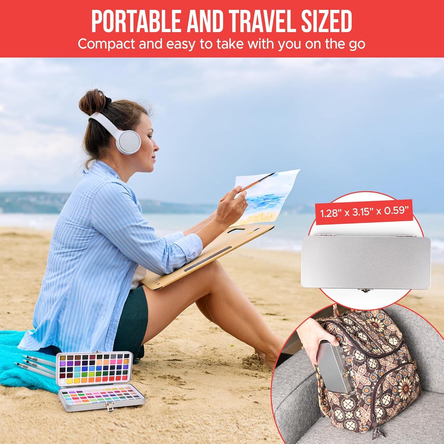 Juego de Pinturas Acuareladas Art Vista 100 Colores Brillantes