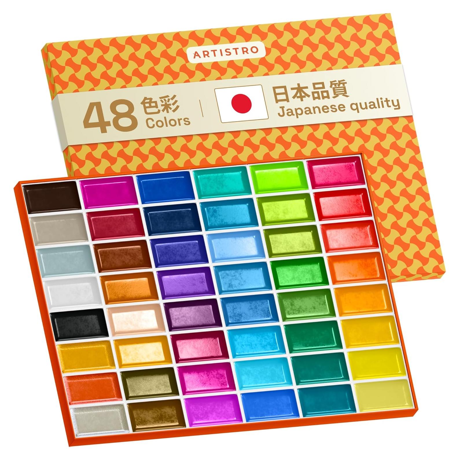 Juego de Pintura Acuarela Profesional ARTISTRO 48 Colores