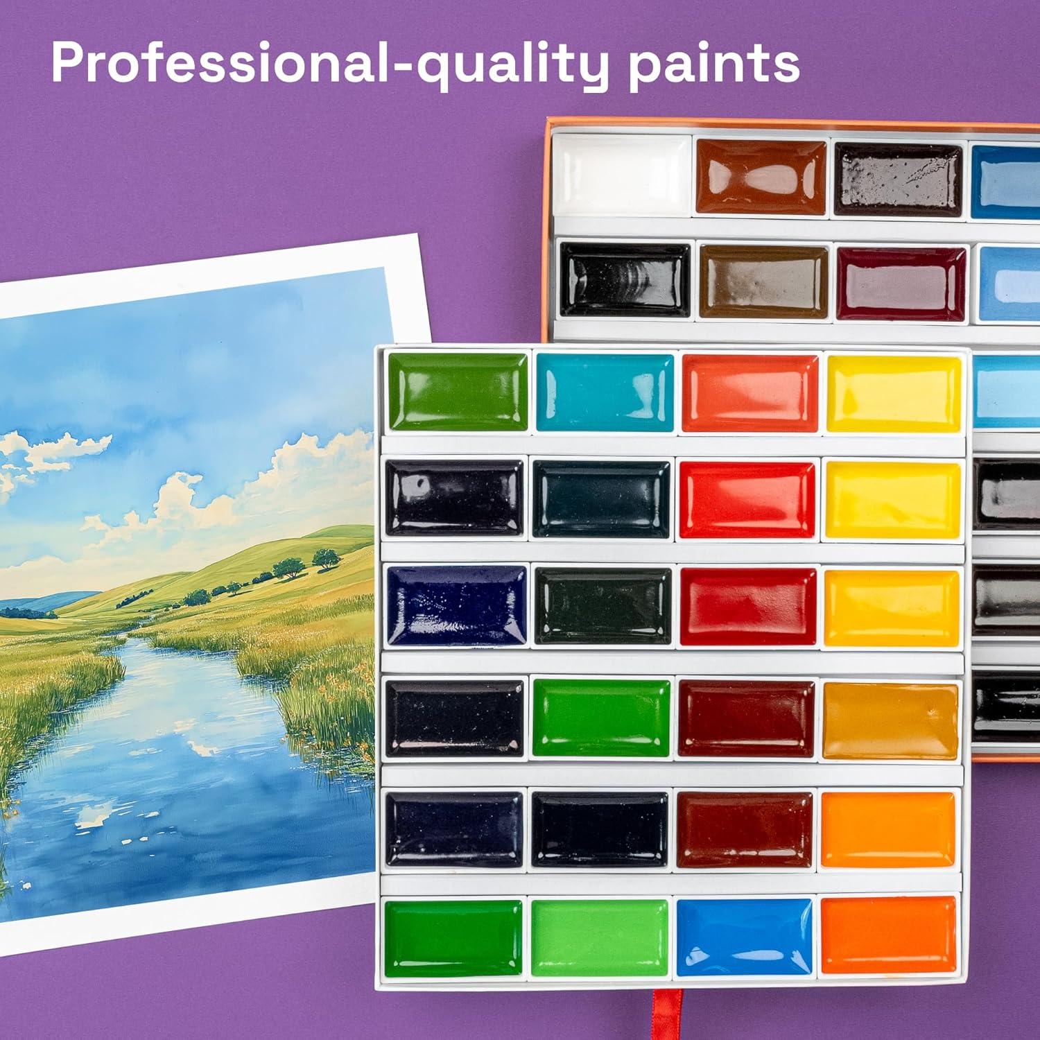 Juego de Pintura Acuarela Profesional ARTISTRO 48 Colores