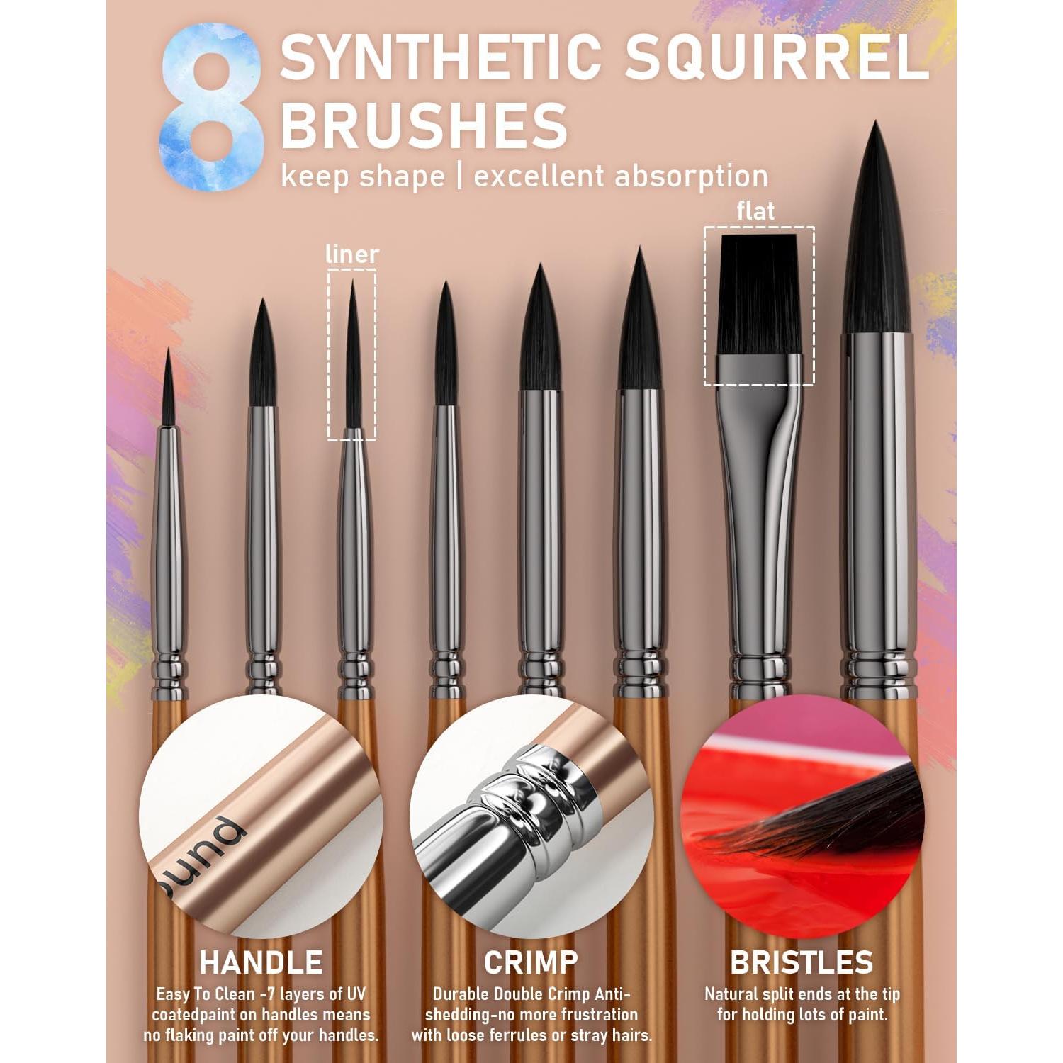 Juego de Pintura Acuarela Nicpro 168 Colores con Pinceles y Papel