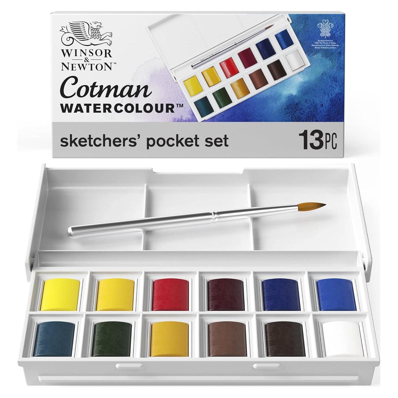 Set de Pintura Acuarela Winsor & Newton Cotman 12 Medias Pastillas