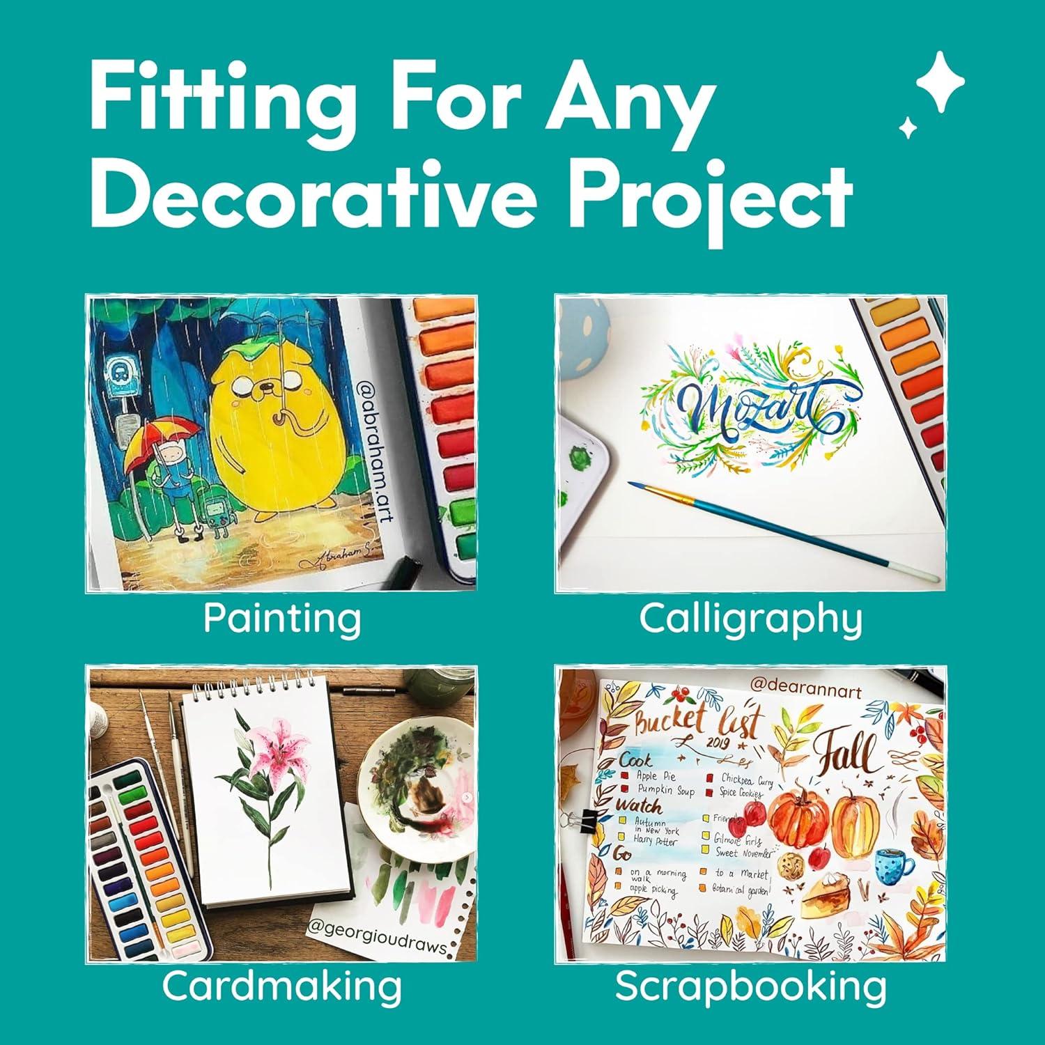 Conjunto de Pintura Acuarela 24 MozArt Supplies - Caja Metal Portátil