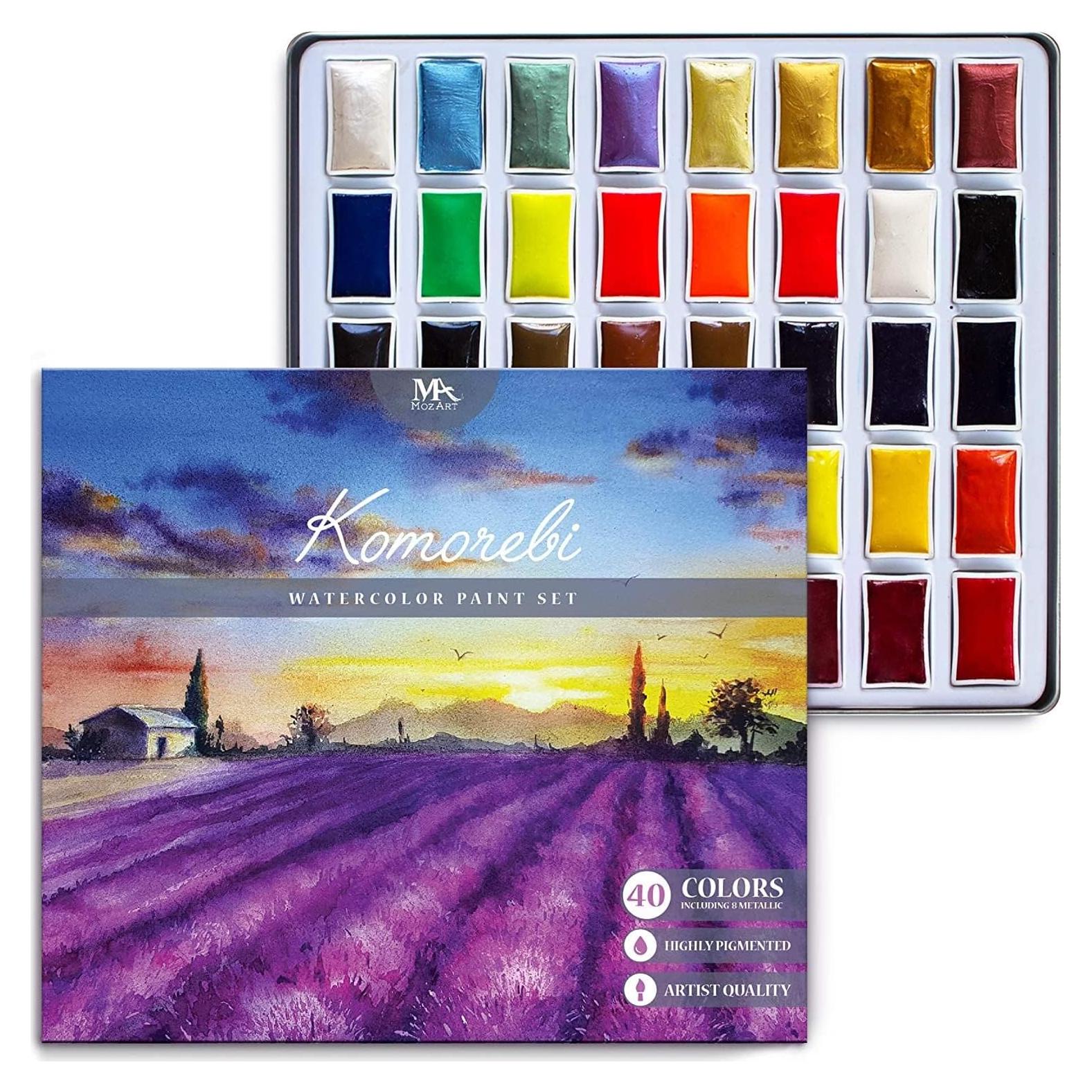 Conjunto de Pintura Acuarela Premium MozArt - 40 Colores