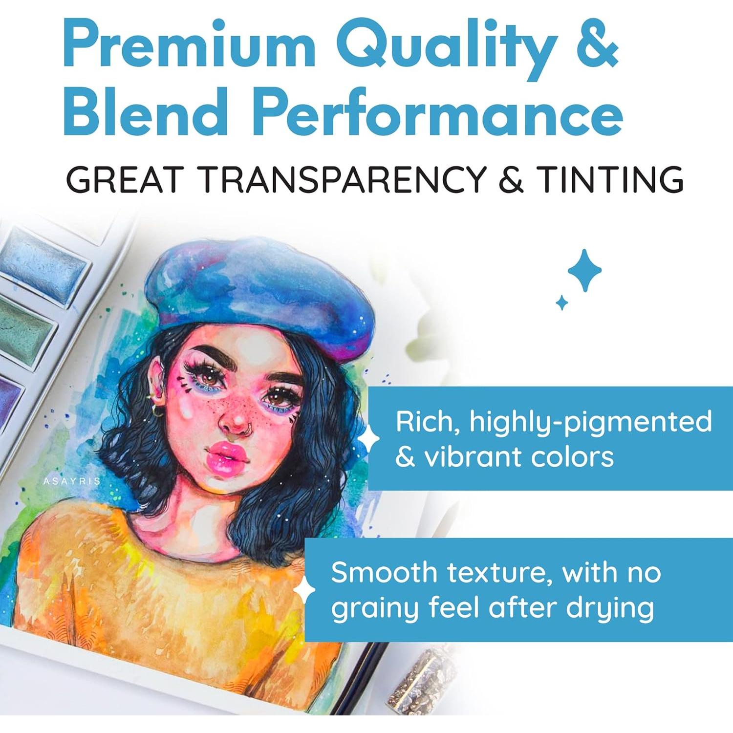 Conjunto de Pintura Acuarela Premium MozArt - 40 Colores