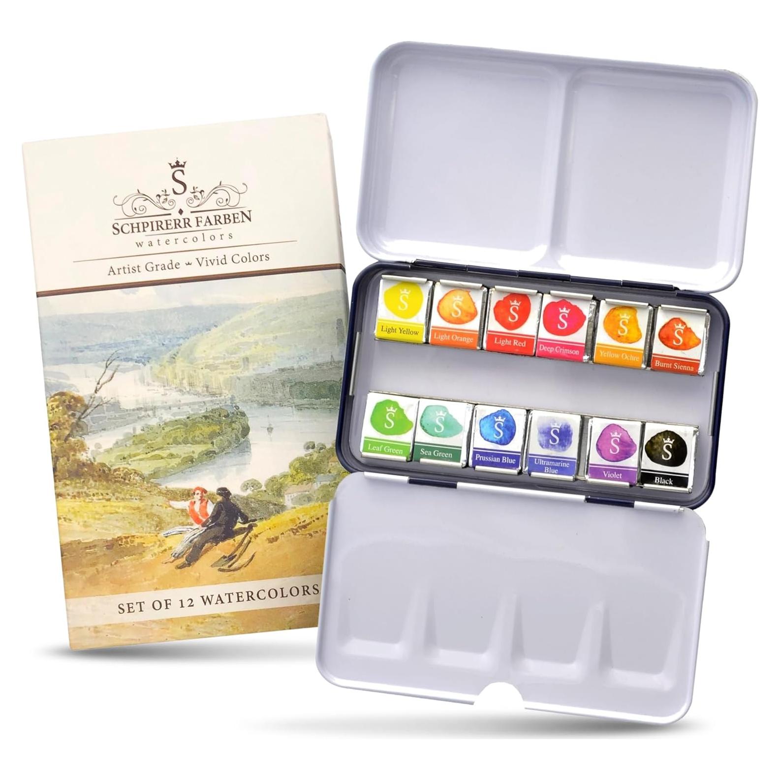 Set de Acuarelas SCHPIRERR FARBEN - 12 Colores Brillantes