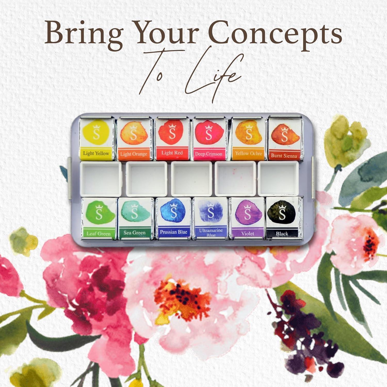 Set de Acuarelas SCHPIRERR FARBEN - 12 Colores Brillantes