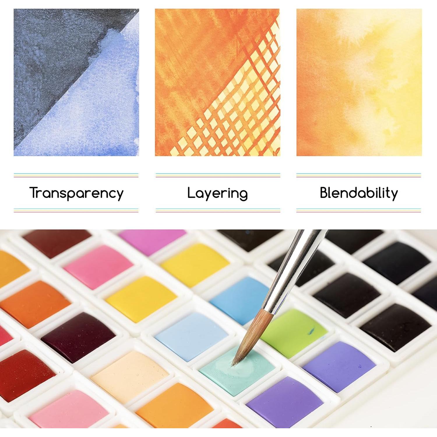 Juego de Pintura Acuarela MEEDEN 96 Colores Portátil