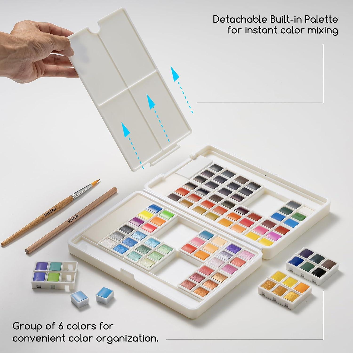 Juego de Pintura Acuarela MEEDEN 96 Colores Portátil