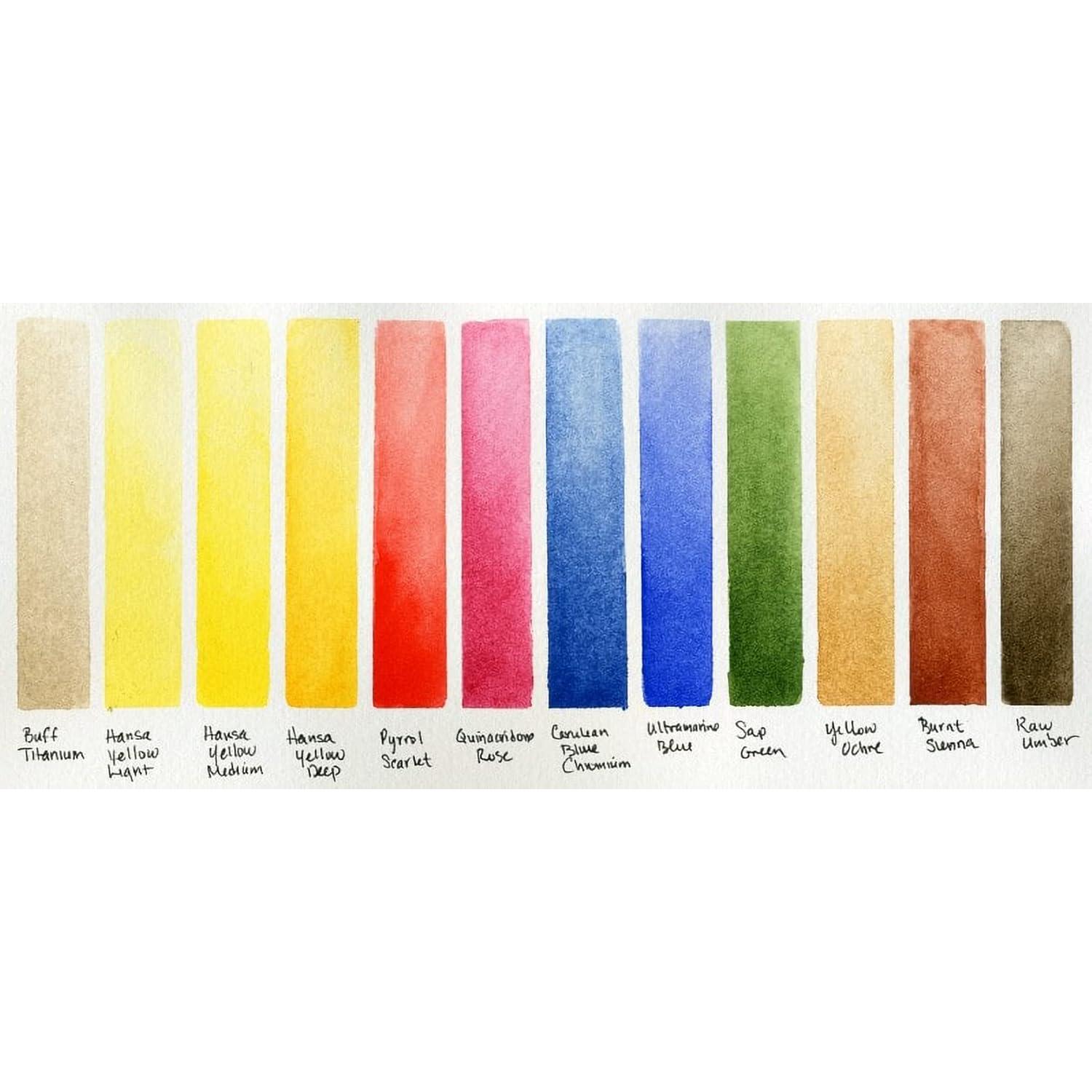 Conjunto de 12 Medias Pans de Acuarela Daniel Smith en Caja Metal