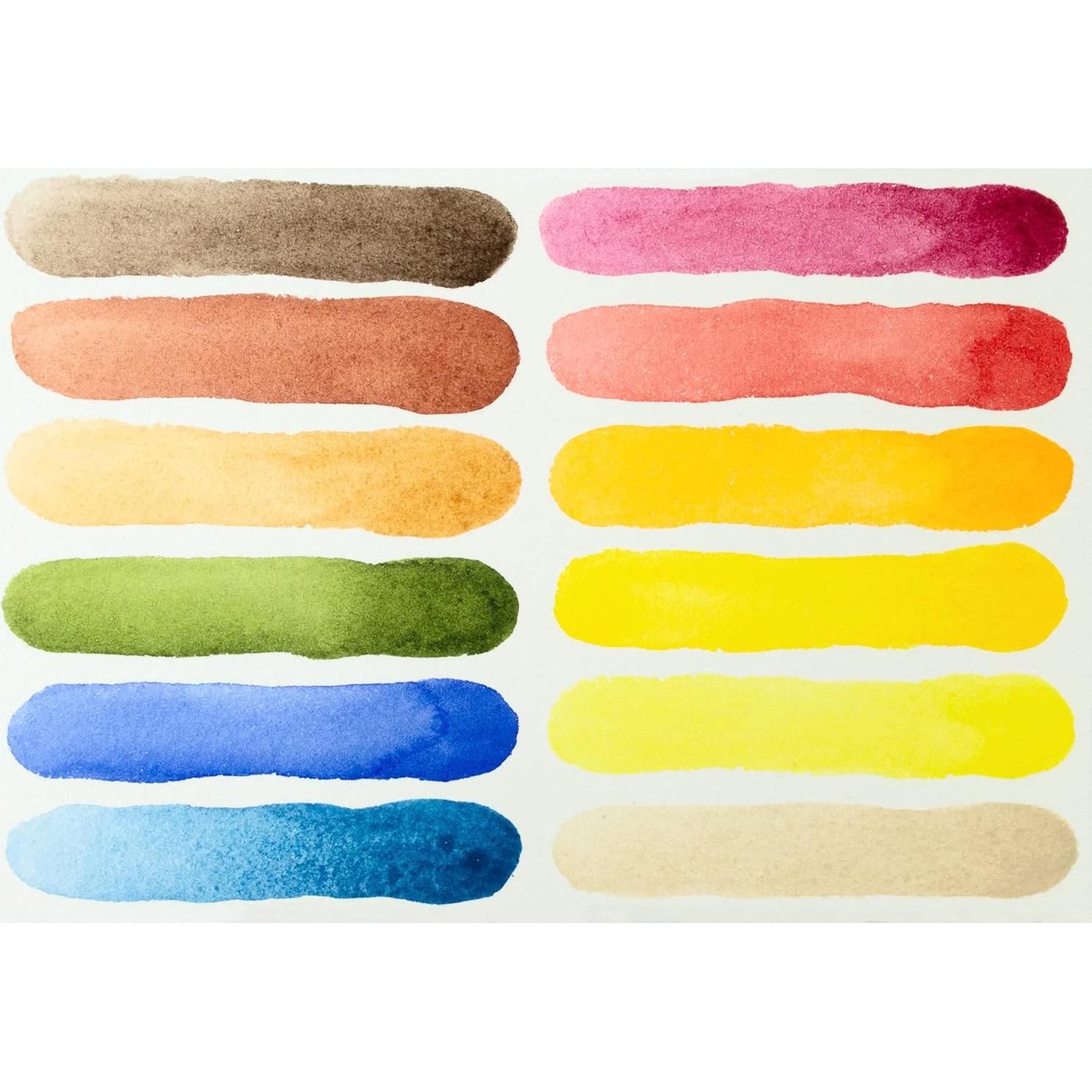 Conjunto de 12 Medias Pans de Acuarela Daniel Smith en Caja Metal