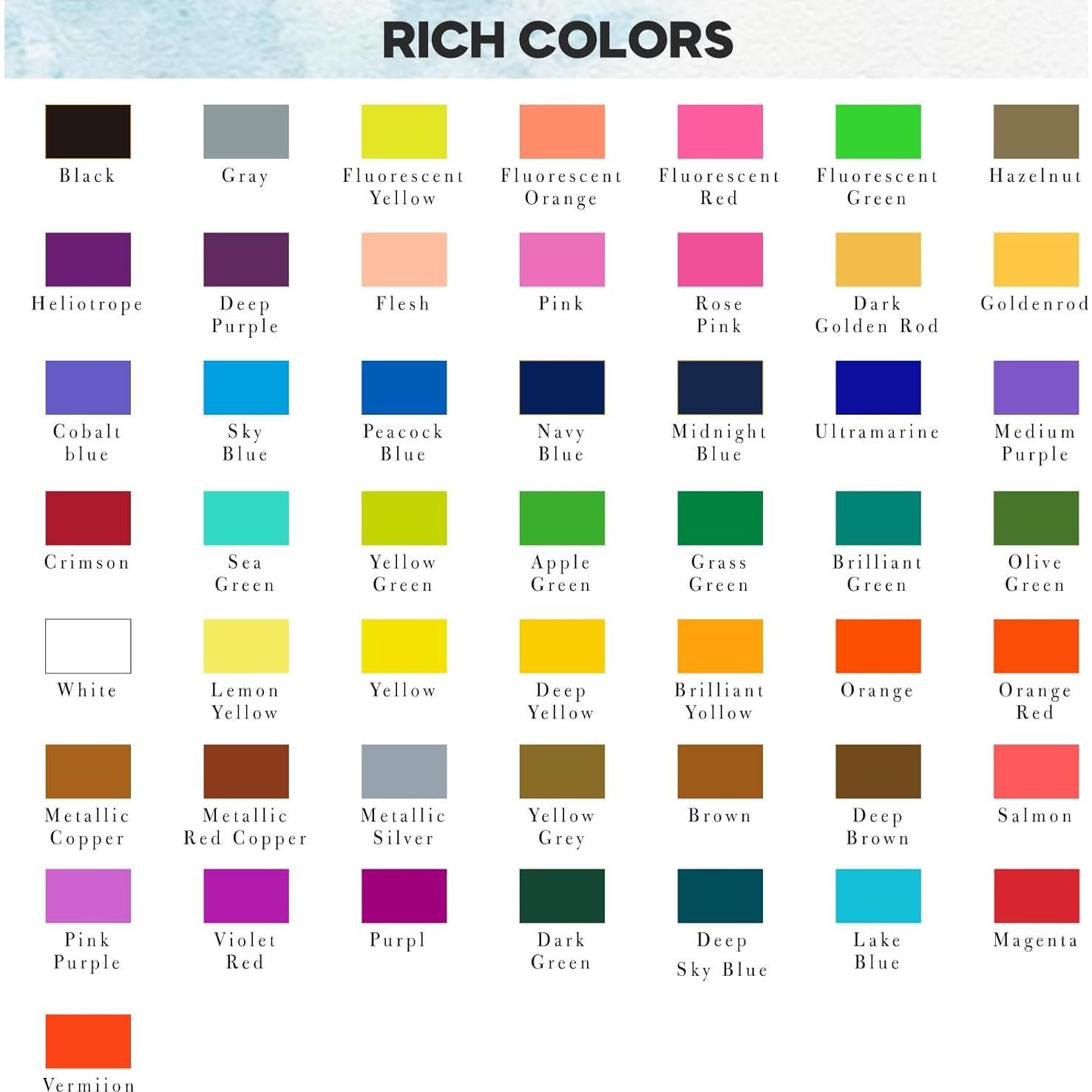 Juego de Pinturas Acuarelables Tavolozza 50 Colores Vivos