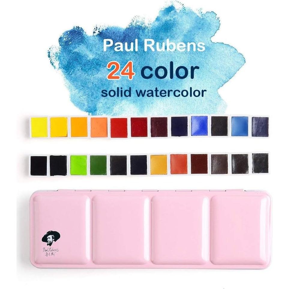 Juego de Pintura Acuarela Paul Rubens 24 Colores en Caja Metal