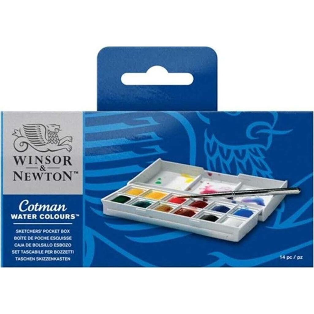 Set de Acuarelas Cotman Winsor & Newton 12 Pastillas y Pincel