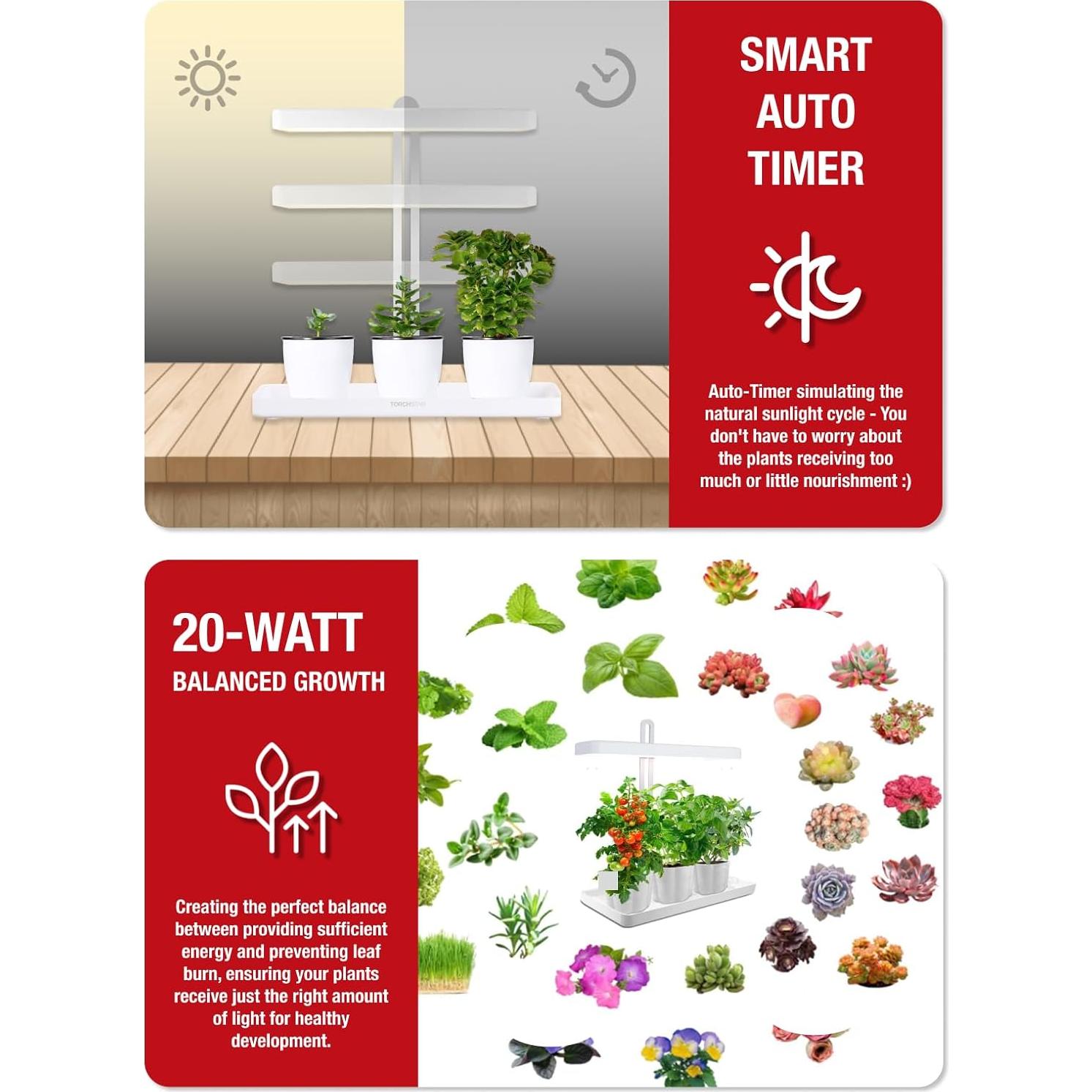 Luz de Crecimiento LED TORCHSTAR 20W Ajustable Espectro Completo