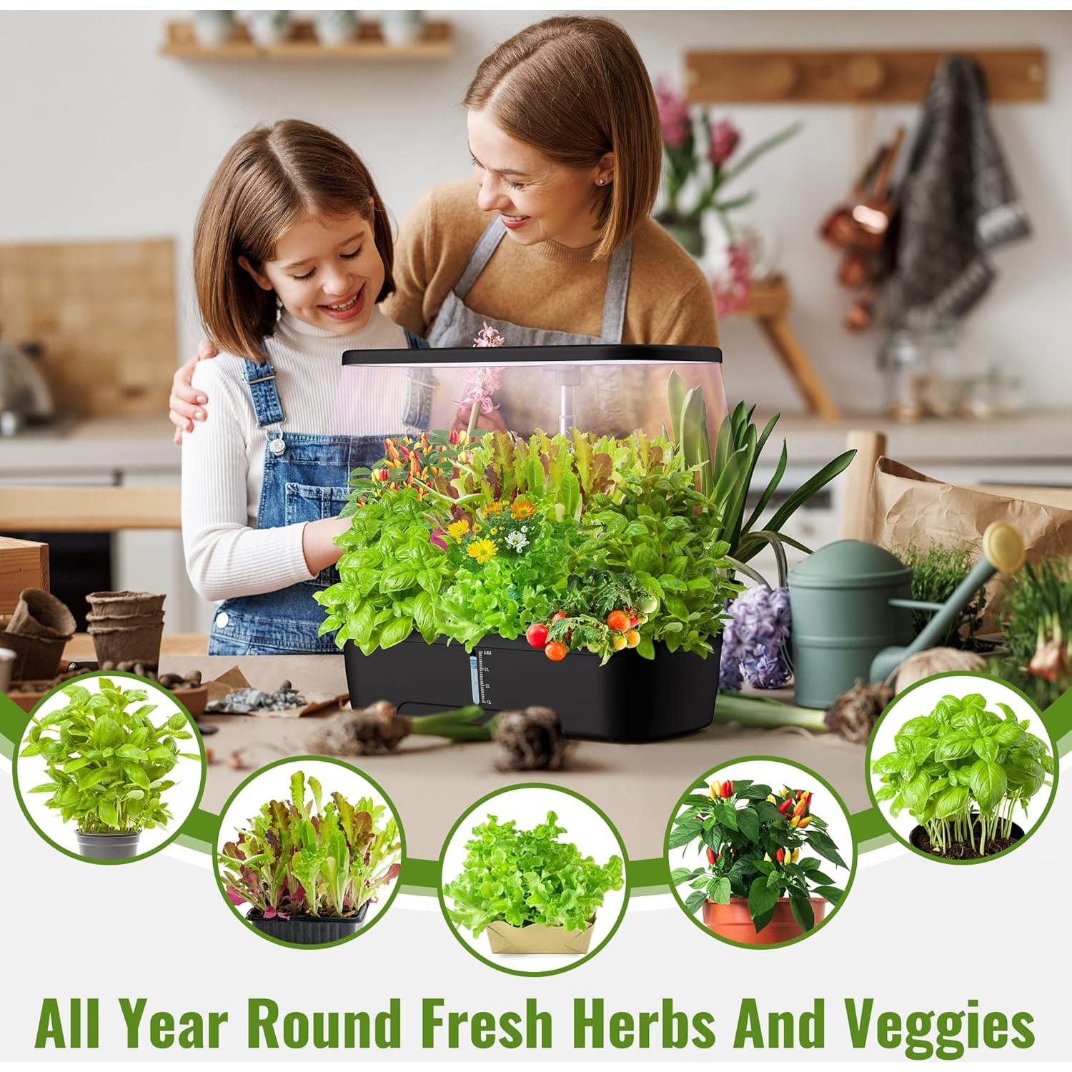 Sistema de Cultivo Hidropónico Interior CYBSDF 12 Cápsulas LED