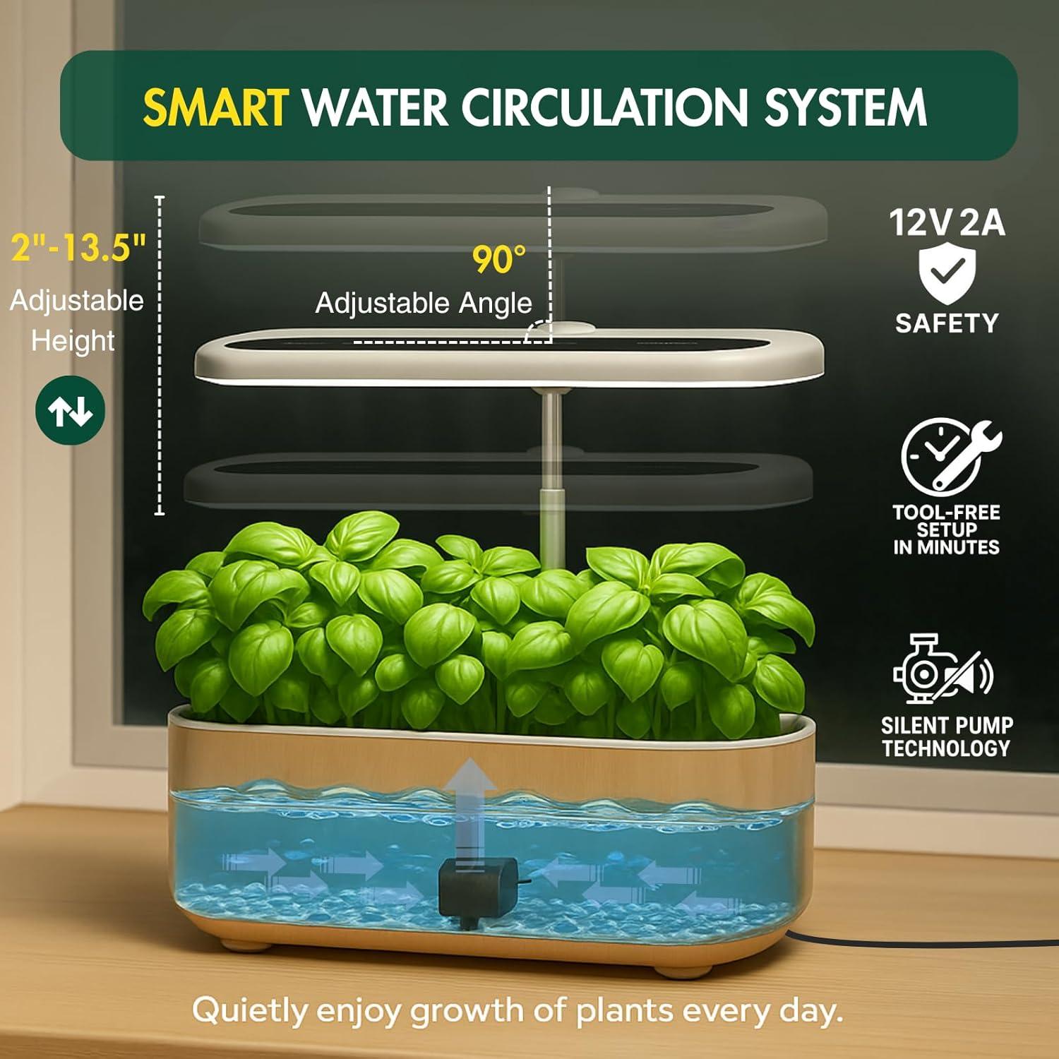 Kit de Cultivo Hidropónico aGratHav 14 Cápsulas LED Blanco