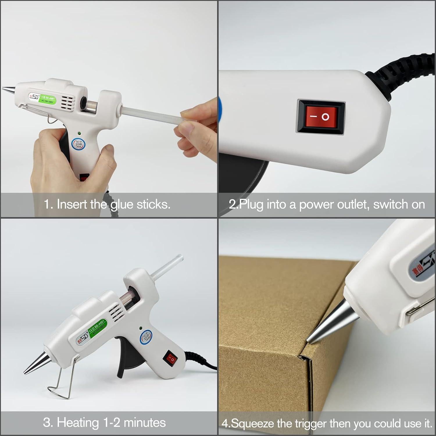 Kit de Pistola de Pegamento Caliente Krightlink 20W con 30 Barras