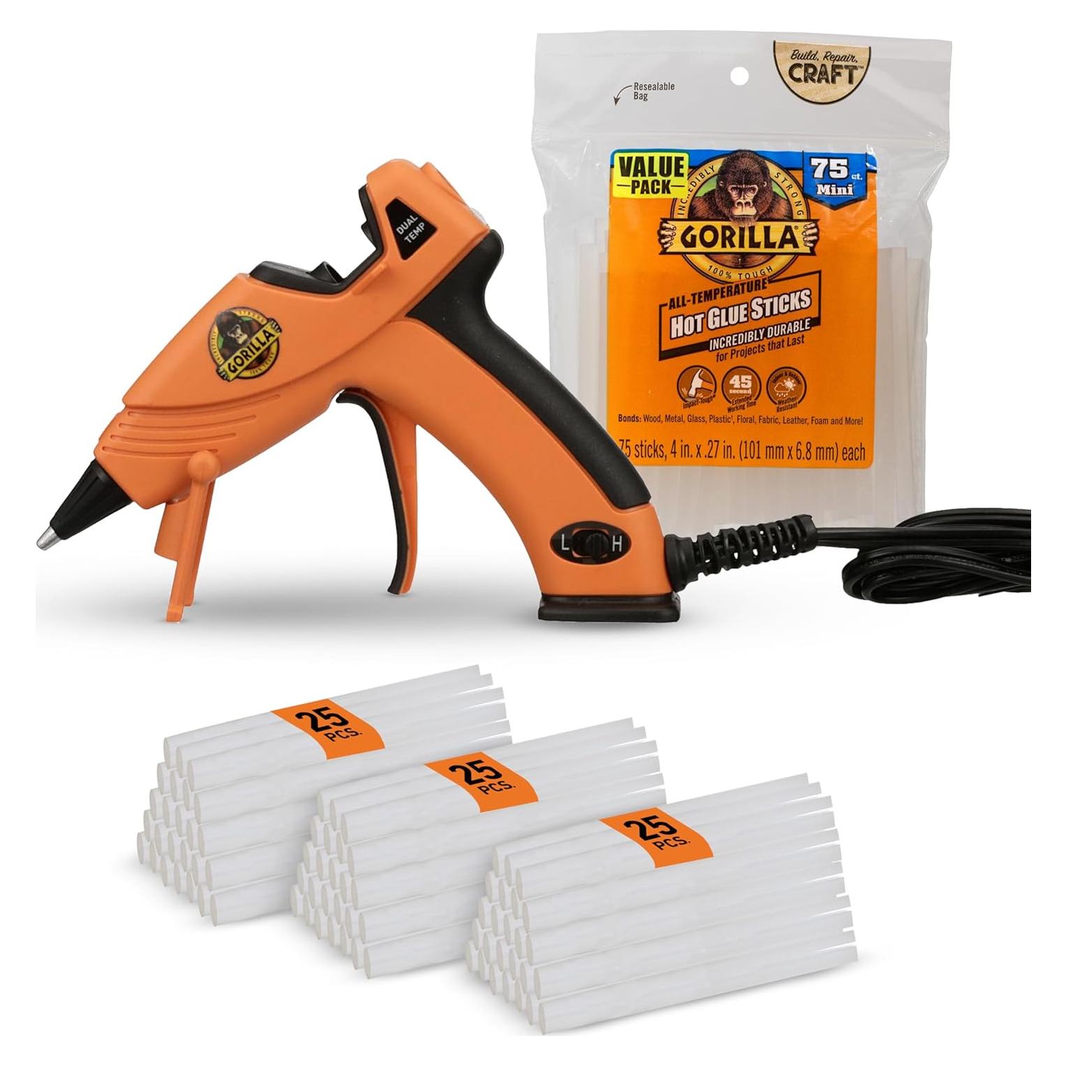 Pistola de Pegamento Caliente Mini GORILLA + 75 Barras 4"
