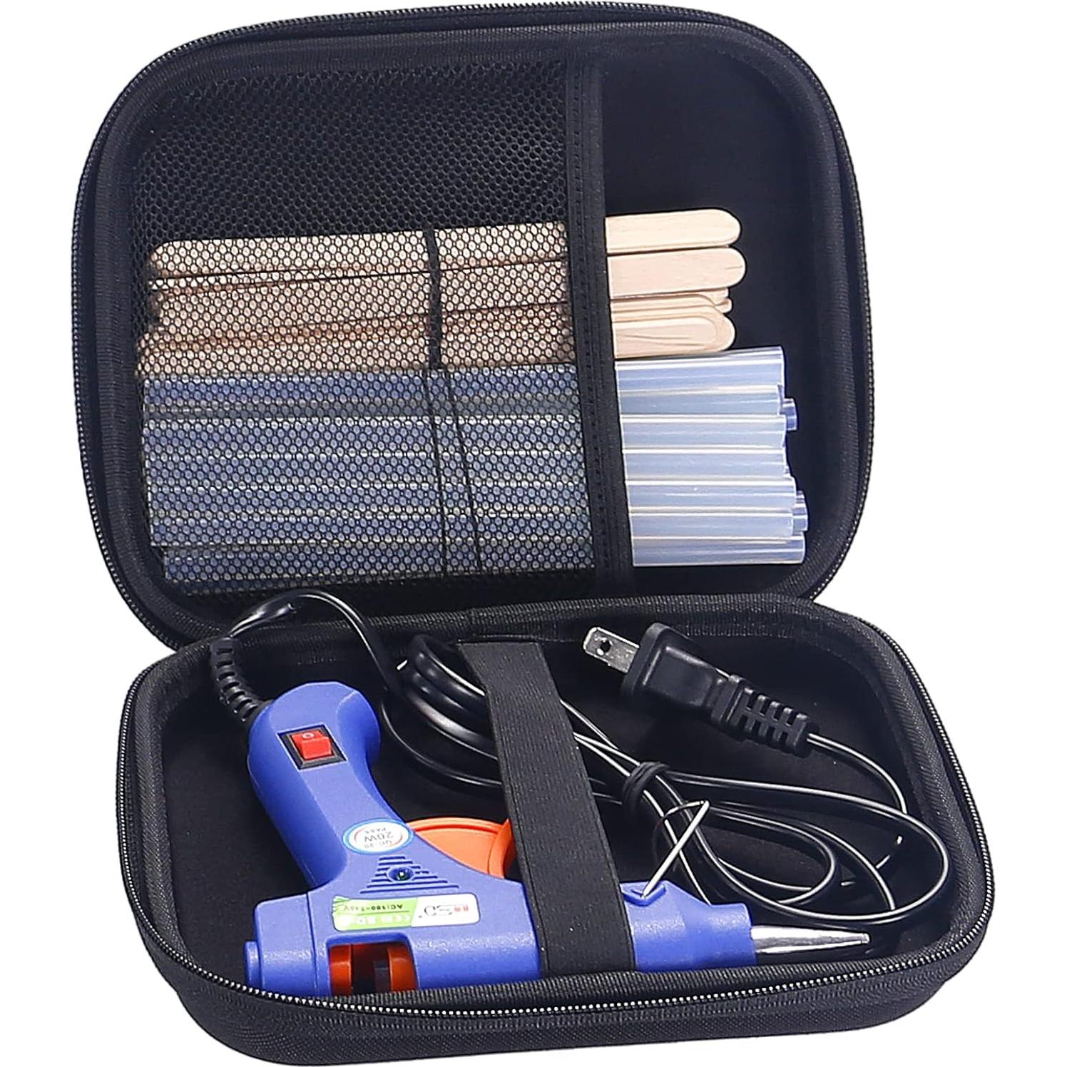 Pistola de Pegamento Caliente Glamgen 20W con 20 Barras y Estuche