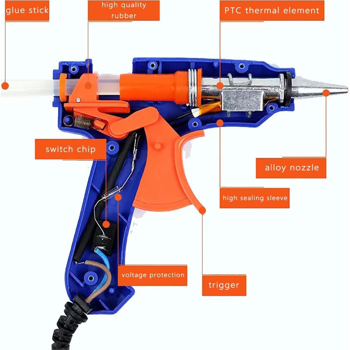 Pistola de Pegamento Caliente ZFYOUNG 20W con 10 Barras 7mm