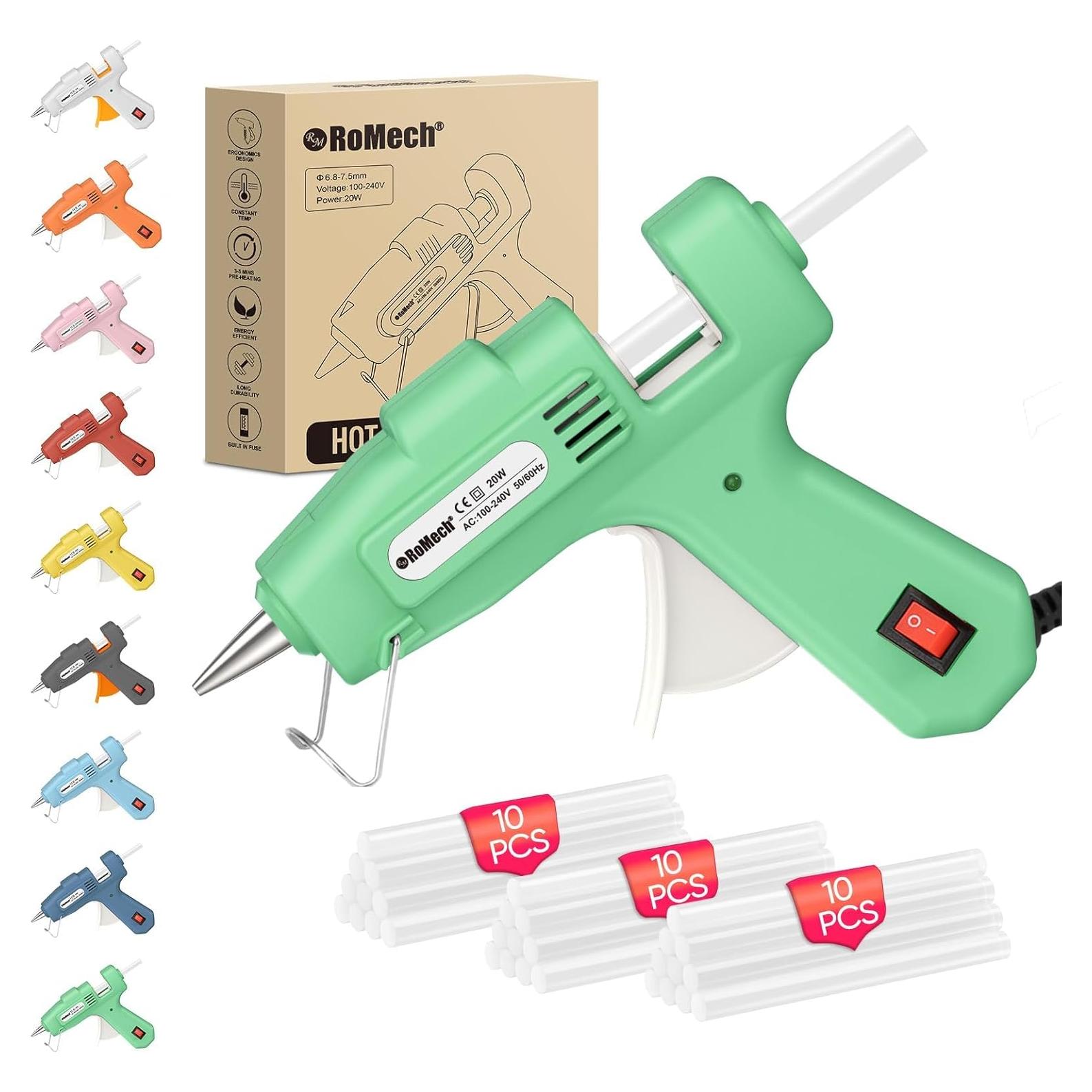 Pistola de Pegamento Caliente ROMECH 20W Verde + 30 Barras