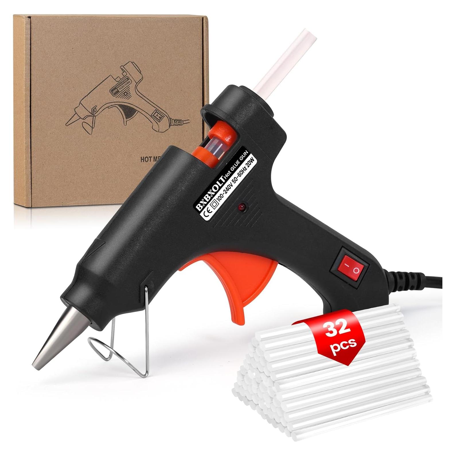 Kit de Pistola de Pegamento Caliente BXBXOLT 20W con 32 Barras 7mm
