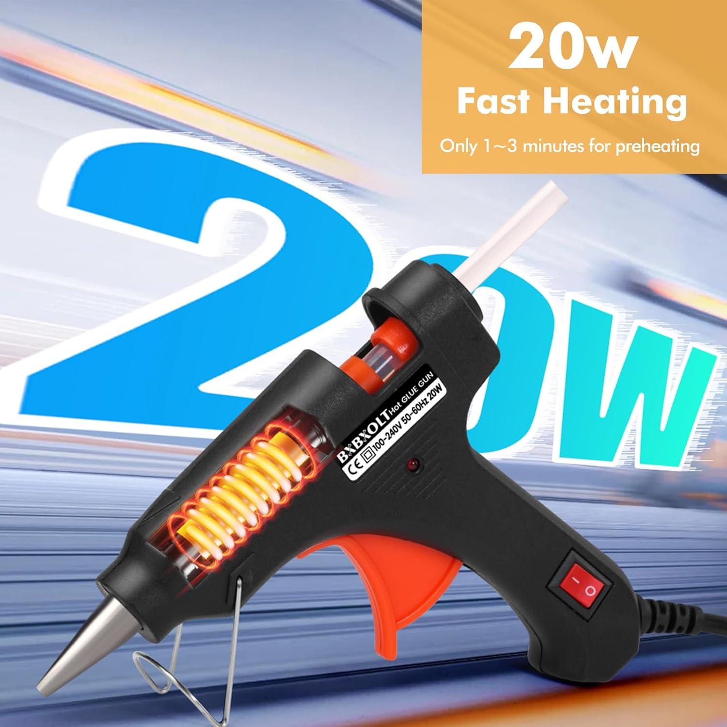 Kit de Pistola de Pegamento Caliente BXBXOLT 20W con 32 Barras 7mm