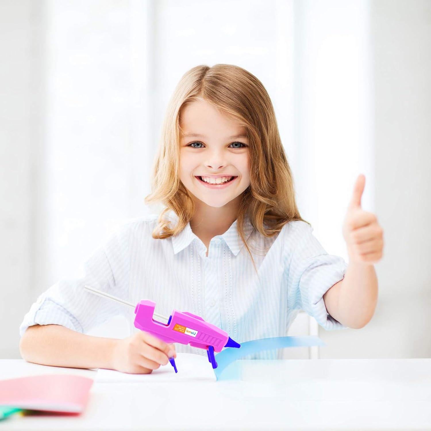 Pistola de Pegamento Caliente Liumai con 30 Barras - Rosa-Azul