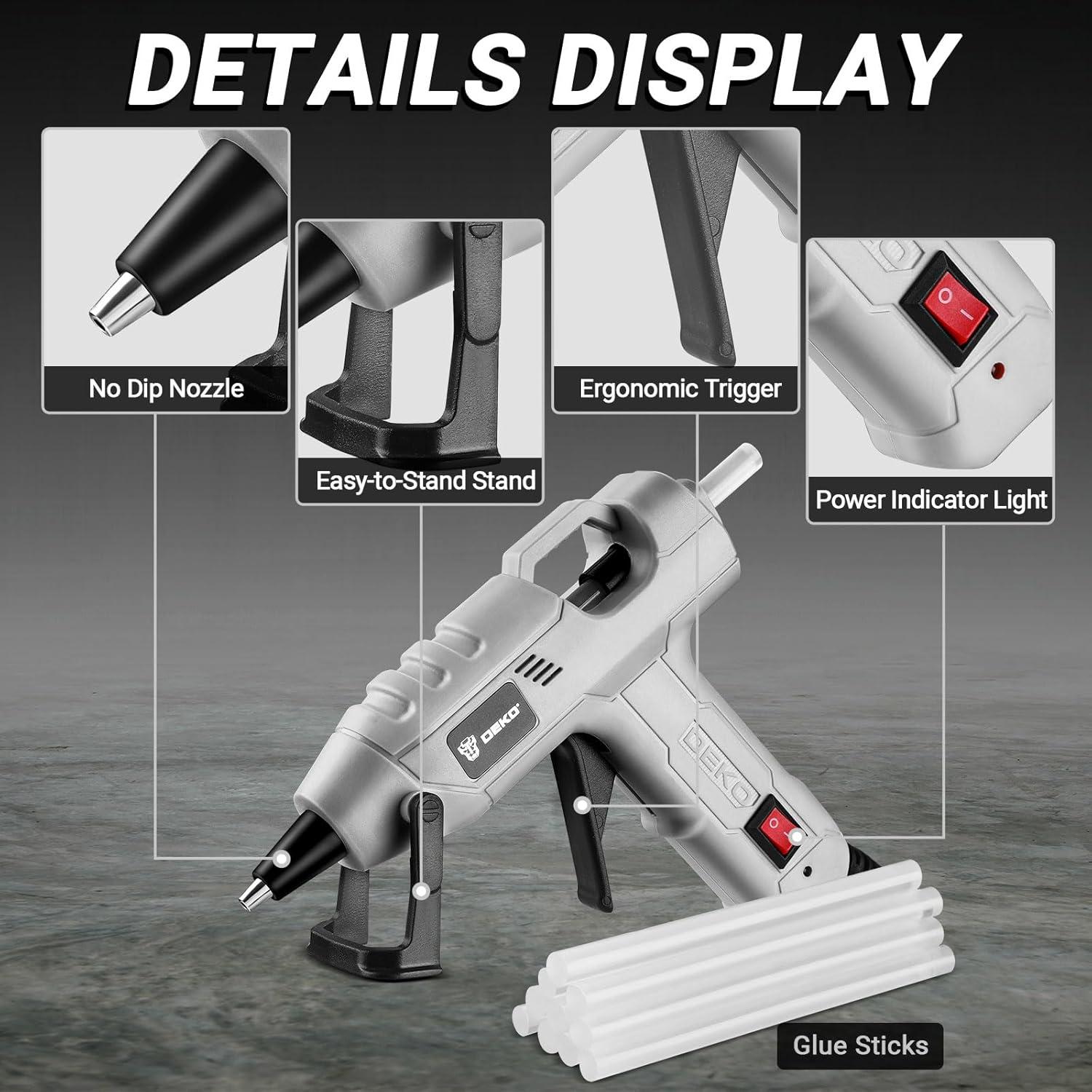 Pistola de Pegamento Caliente DEKOPRO 20W Mini 280g 30 Palitos