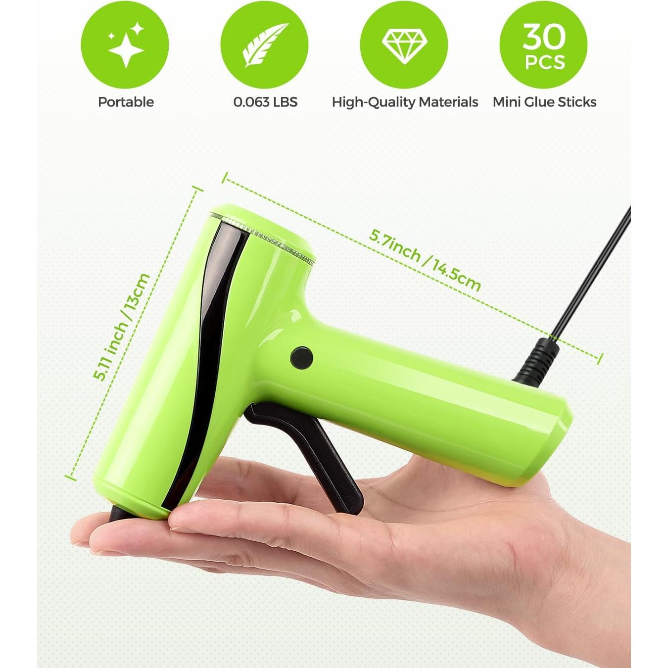 Pistola de Pegamento Caliente LIFEGOO con 30 Barras 0.68cm