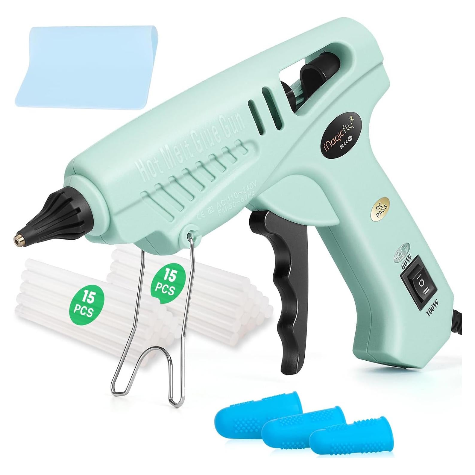 Pistola de Pegamento Caliente Magicfly 60/100W Verde con 30 Barras