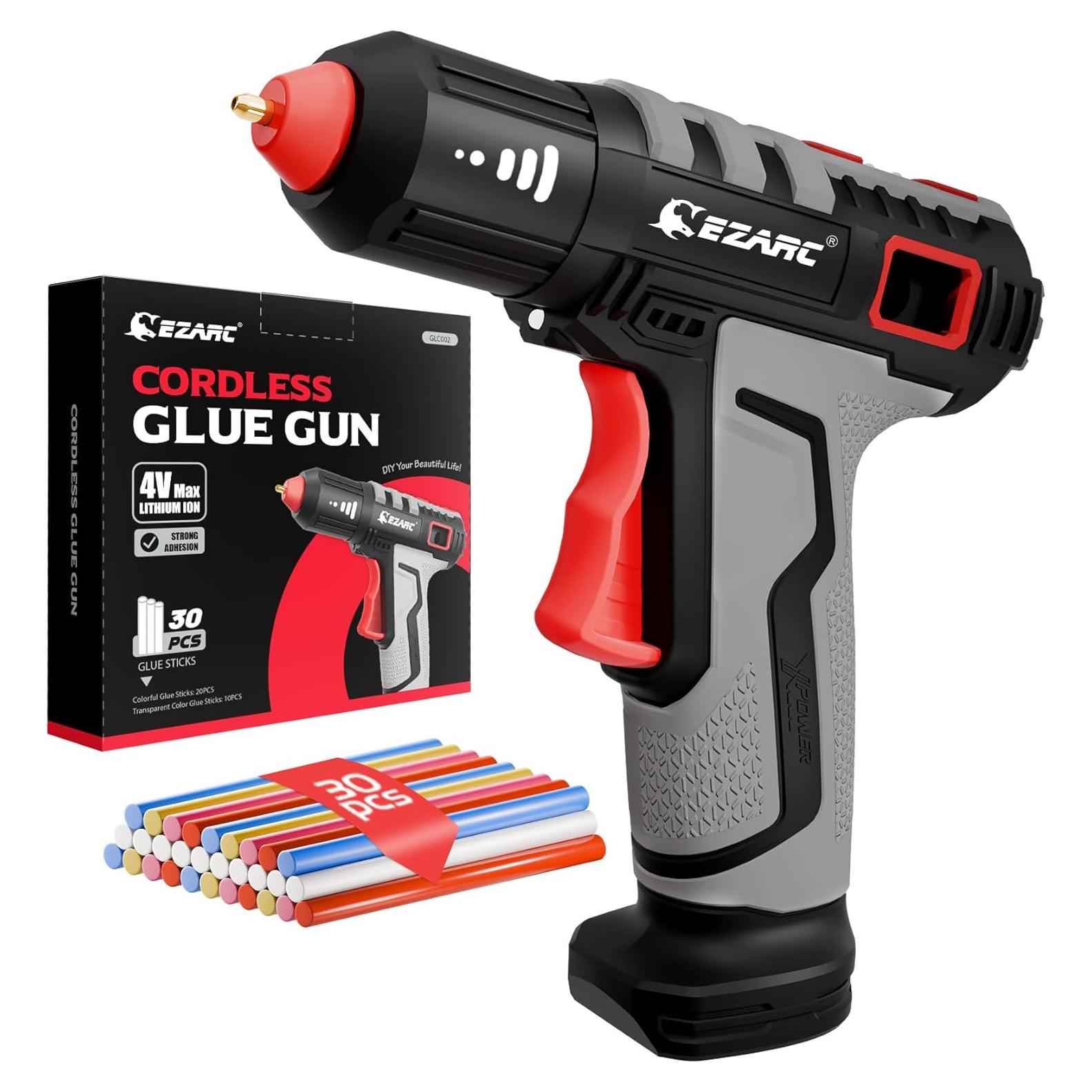 Pistola de Pegamento Caliente Inalámbrica EZARC 4V con 30 Barras