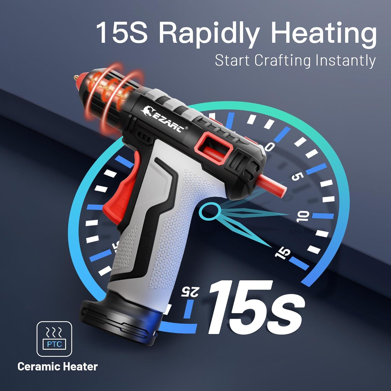 Pistola de Pegamento Caliente Inalámbrica EZARC 4V con 30 Barras
