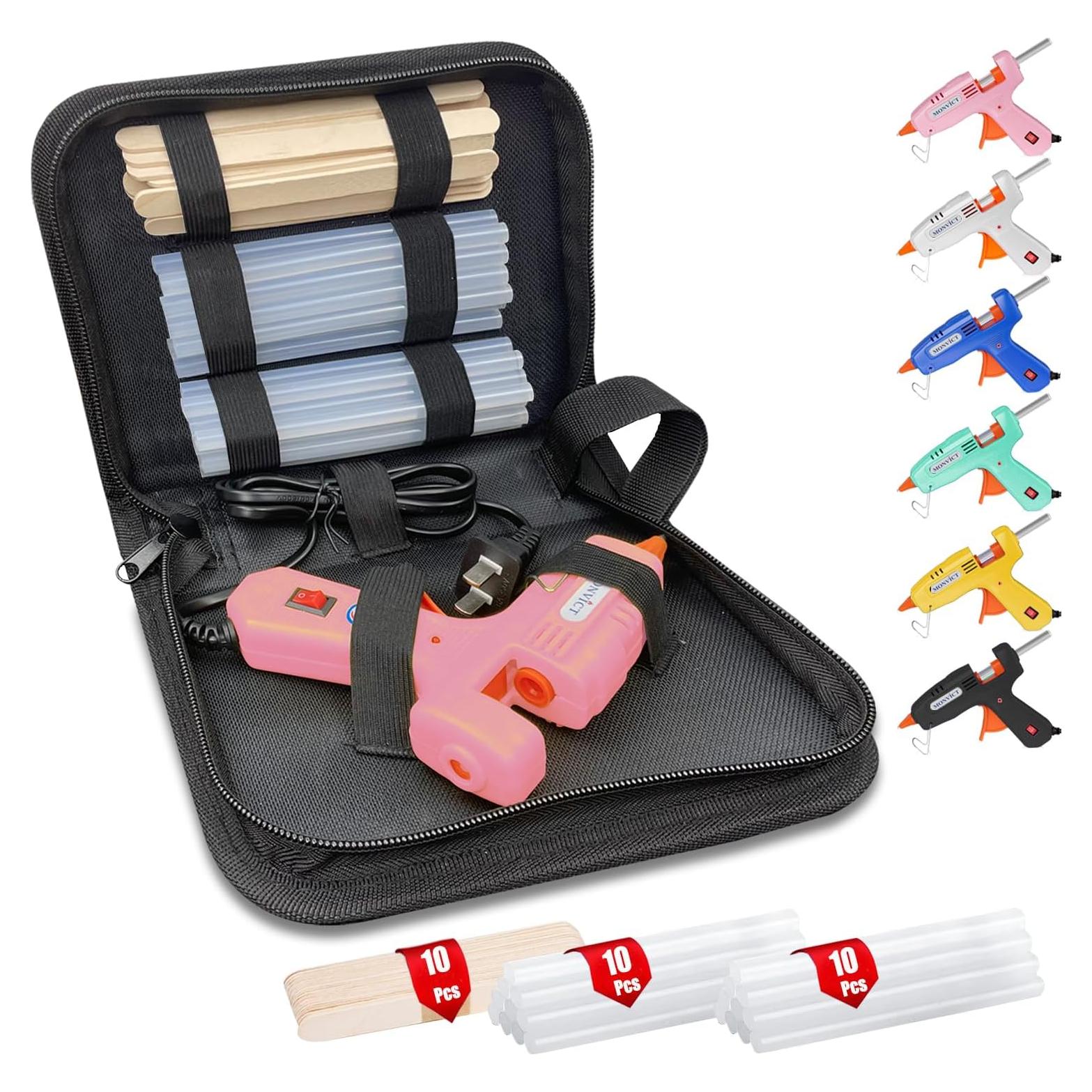 Pistola de Pegamento Caliente MONVICT Rosa 30W con Estuche