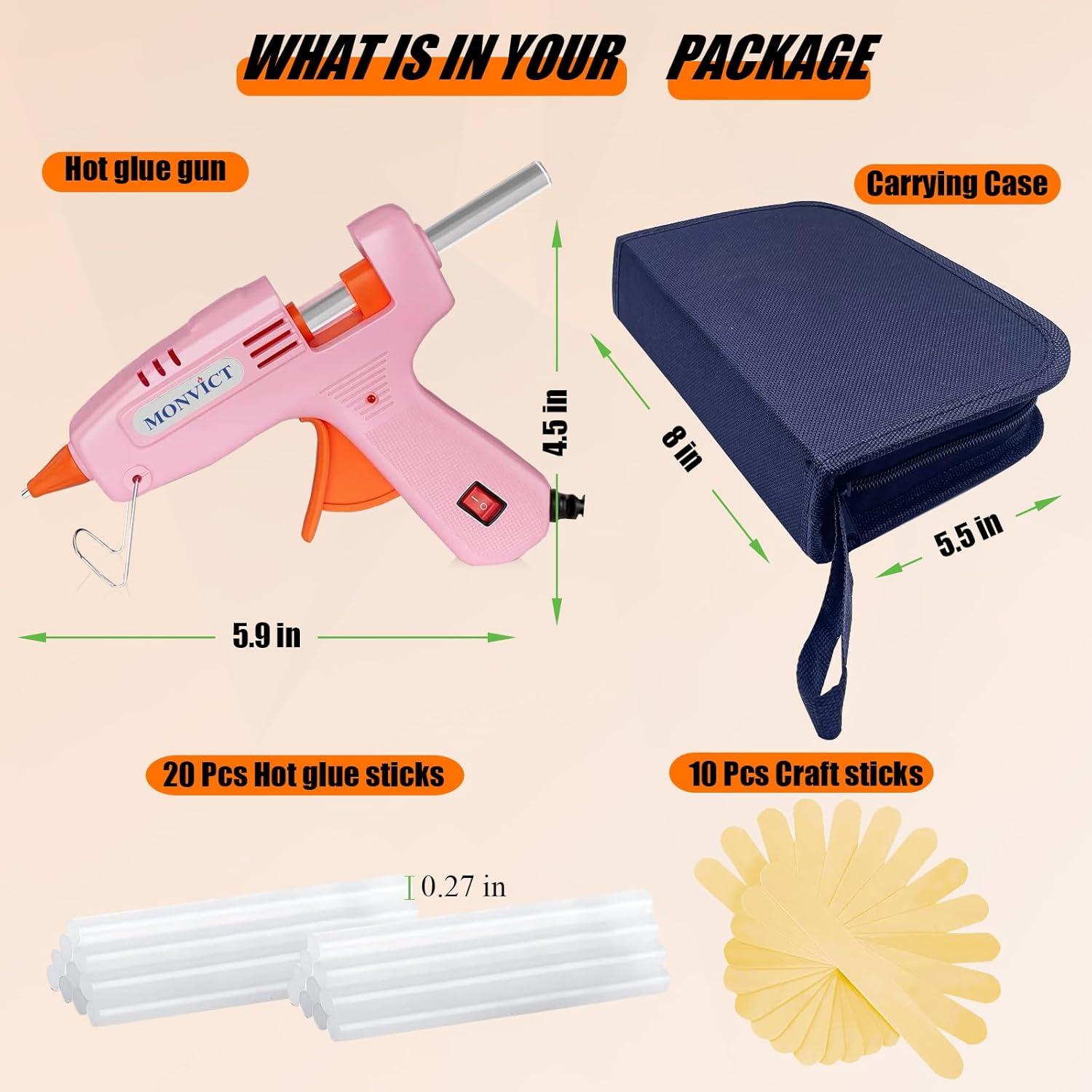 Pistola de Pegamento Caliente MONVICT Rosa 30W con Estuche