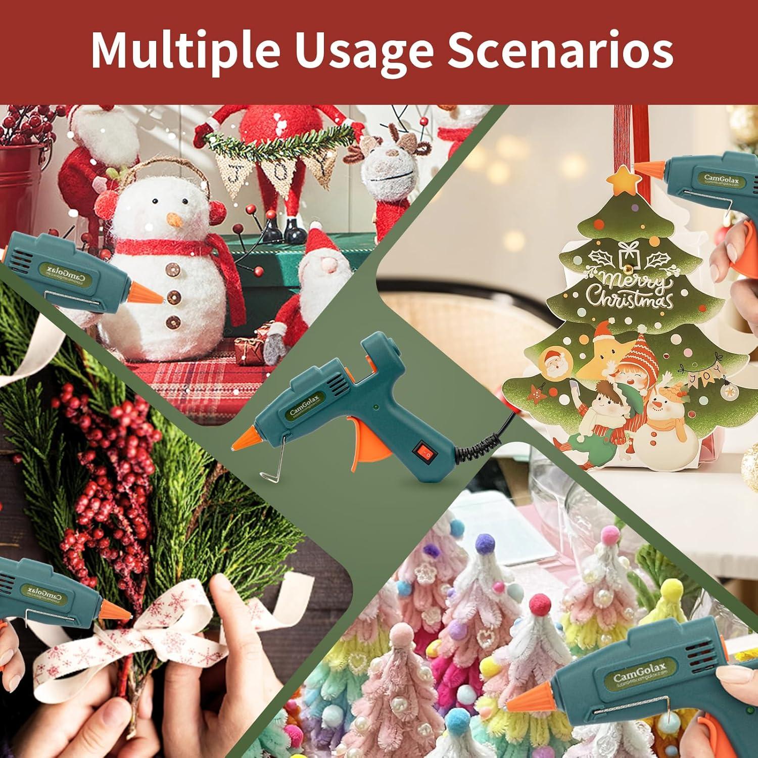 Pistola de Pegamento Caliente CamGolax 20W Verde para Manualidades