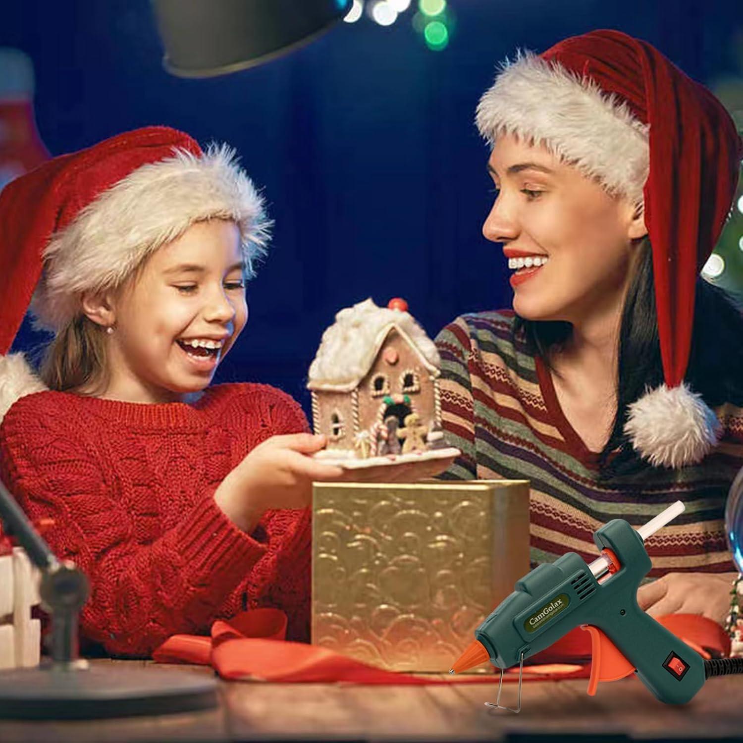 Pistola de Pegamento Caliente CamGolax 20W Verde para Manualidades