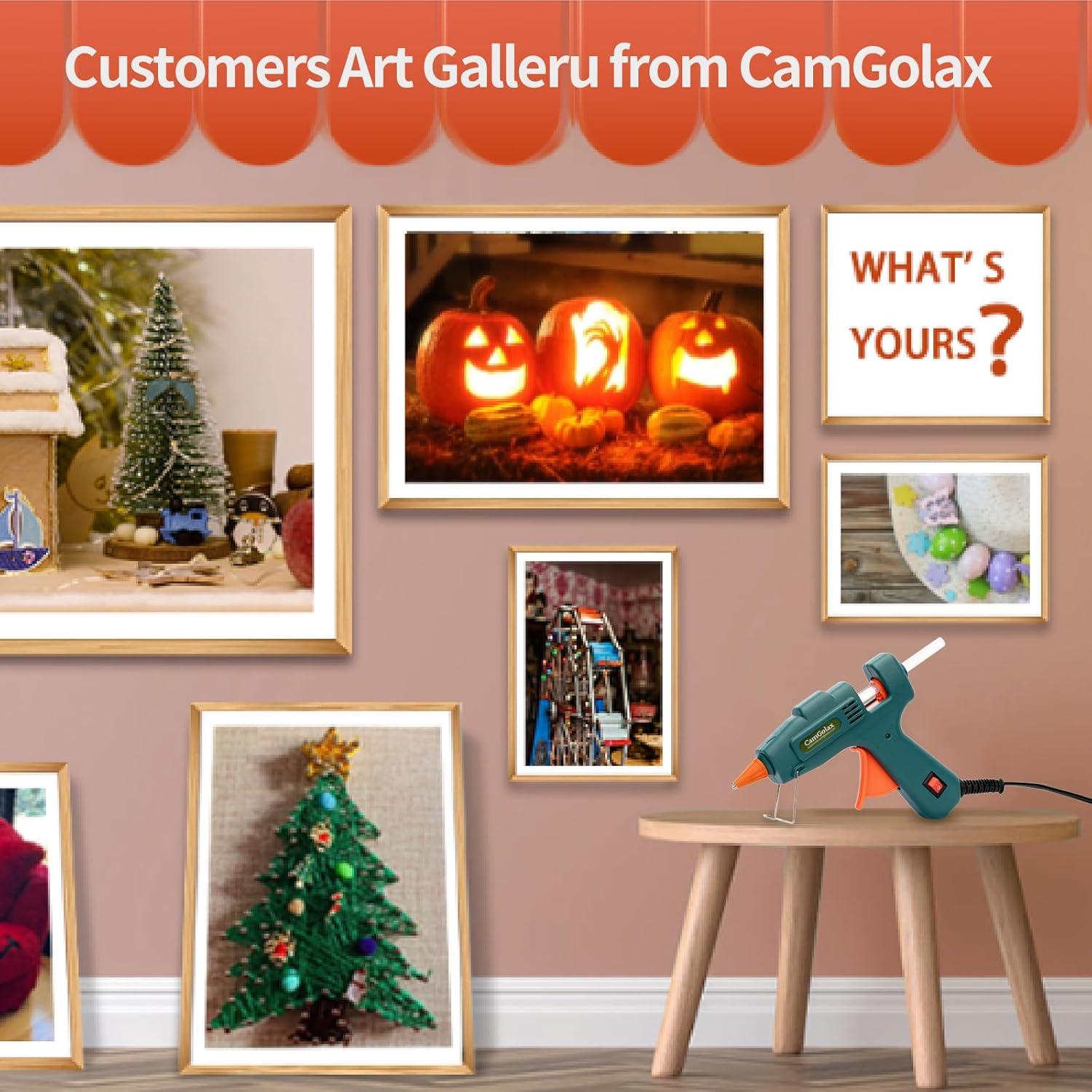 Pistola de Pegamento Caliente CamGolax 20W Verde para Manualidades